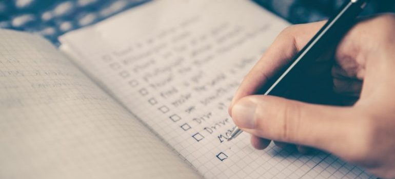 Making a checklist