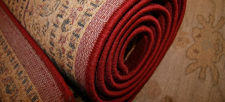 A rug folded